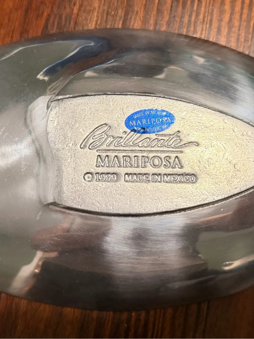 Mariposa Polished Silver Brillante Decorative Plate